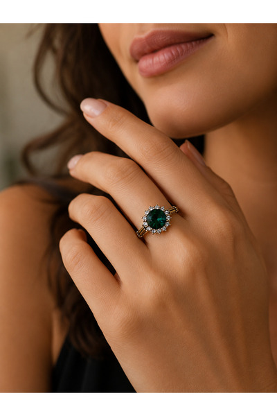 FAYRA ACCESSORIES خاتم على شكل شمس من حجر الكريستال