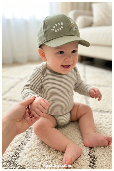 PIECE SIGNATURE 100% Cotton, Cute Baby Boy Cap (43-46 cm) (with Rubber Device...