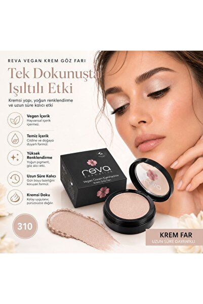 REVA Vegan Cream Eye Shadow - No. 310 |   Clean Content, Long-Lasting & Mono ...