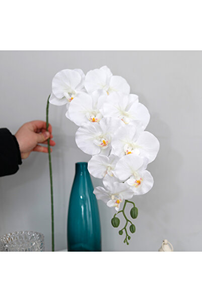 Choice White 98cm 3D New Artificial Phalaenopsis Flower Branches Real Touch F...