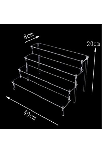Choice حامل عرض أكريليك متين مكون من 4 طبقات بمقاس 40x8x20 سم لحامل عرض الكب ...