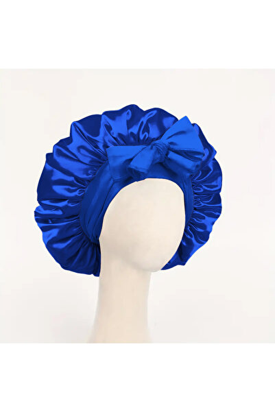 Choice9 Royal Blue Satin Bonnet Silk Bonnet Adjustable Bonne For Sleeping Hai...