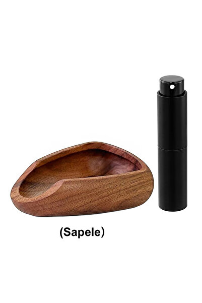 Choice7 Sapele Wood Wooden Coffee Bean Tray with Sleek Black Sprayer, Wood Di...
