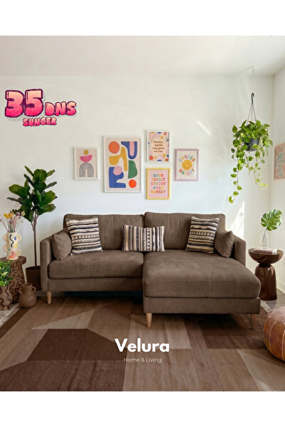 Velura Home & Living Pamela Köşe Koltuk - Kahve