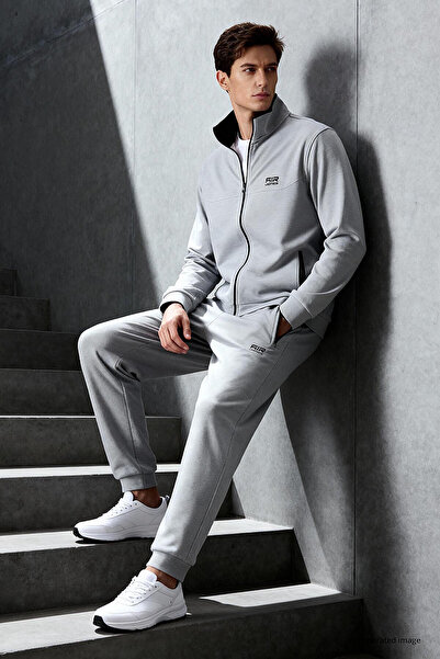 AIR JONES Hugo Gray Melange Jogger Men's Tracksuit - 85198