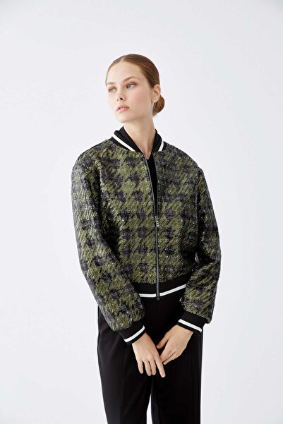 Roman Payetli Bomber Kadın Ceket Standart Renk K2216507_089