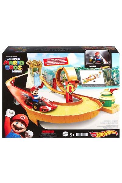 HOT WHEELS فيلم سوبر ماريو بروس - مسار سباق غابة ماريو كارت كونج HMK49