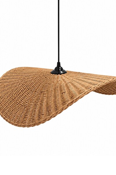 Joujou NORDIC AVİZE 50 Cm Çap | El Yapımı Rustik Rattan Hasır Avize| Doğal İs...