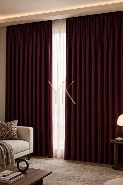 Yuka Bordo Blackout Light-Proof Blackout Background Curtain, Battery-Free Sin...