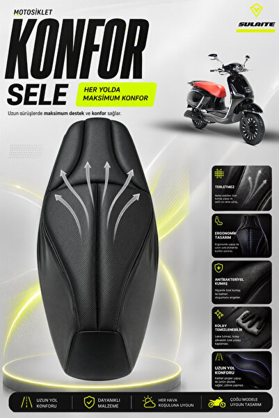 SULAITE Motosiklet Konfor Sele Kılıfı RKS Dark Blue 50 - 125 Uyumlu Visco Sün...