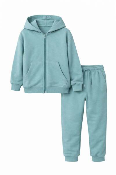 Bubito Children's Hooded 100% Cotton 2-Piece Set (1-7 Years)-Green