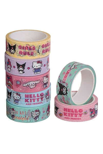 BAMI NETWORK Set benzi adezive washi tape Hello Kitty 5mx1.5cm 7 bucati