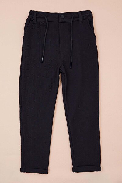 Fulla Moda Double Leg Boy's Trousers with Tie Waist