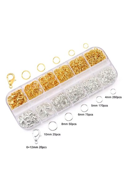 Choice Gold and Sliver Zinc Alloy Open Jump Rings Lobster Clasps for DIY Brac...