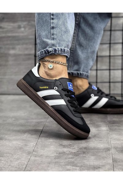 ARONA Bağcıklı Unisex Spor Sneaker Ayakkabı-Siyah-Beyaz