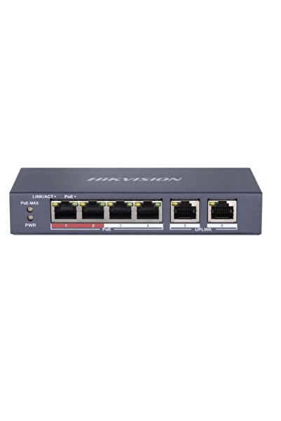 Hikvision DS-3E0106P-E/M 4 Port 10/100 + 2 Port 10/100 Uplink 35W POE Metal K...