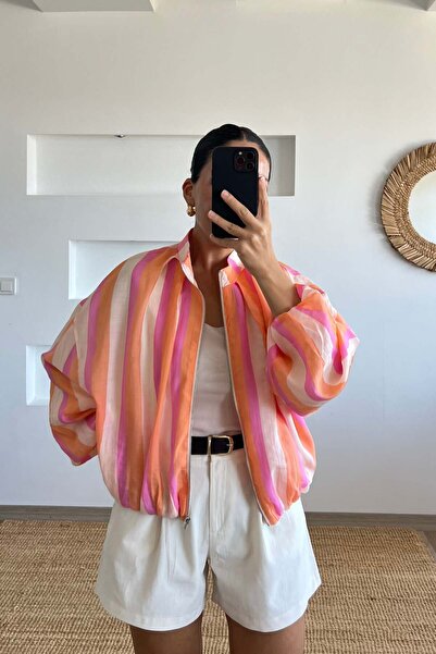 butikhola Striped Bomber Jacket