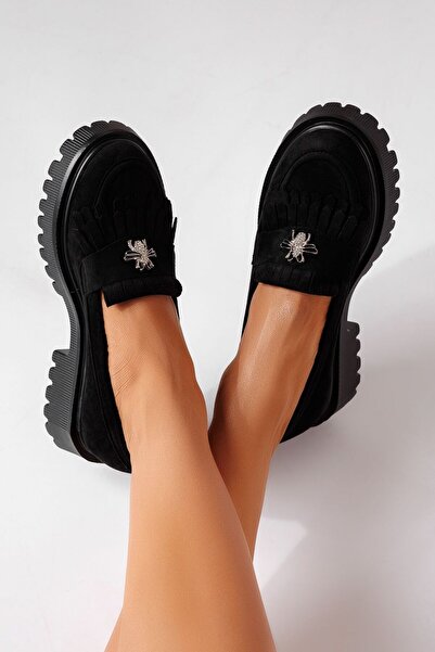 Zaira Pantofi casual dama negri din piele ecologica intoarsa Naira #25514 - 35