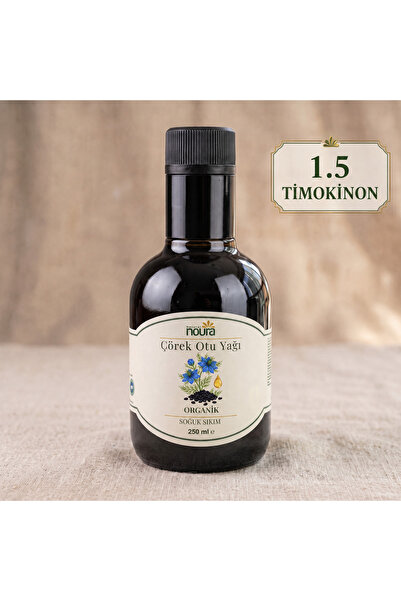 Noura Natural Organik Çörekotu Yağı 250 ml (1.5 Timokinon) - %100 Doğal -Soğu...