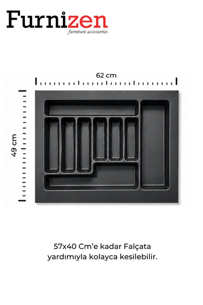 Furnizen 62*49 cm Çekmece İçi Kaşıklık Organizer ( 57*40 Cm'e Kadar Kesilebil...
