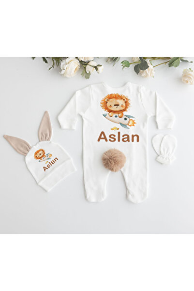 Bebe wini 100% Cotton 3 Piece Rabbit Jumpsuit with Pom Pom Booties