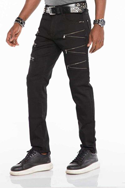 Cipo&Baxx Cd509 Zipper Detailed Slim Fit Men's Jean Trousers