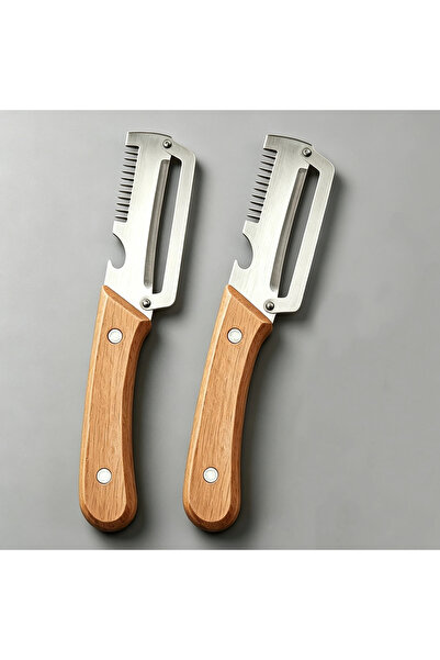 Choice5 2pcs-ms Stainless Steel Peeler with Wooden Handle for Peeling and Sli...