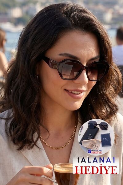 Lozzo Women's uv400 oval brown sunglasses waitress size 23047-2 c3 gradient lens