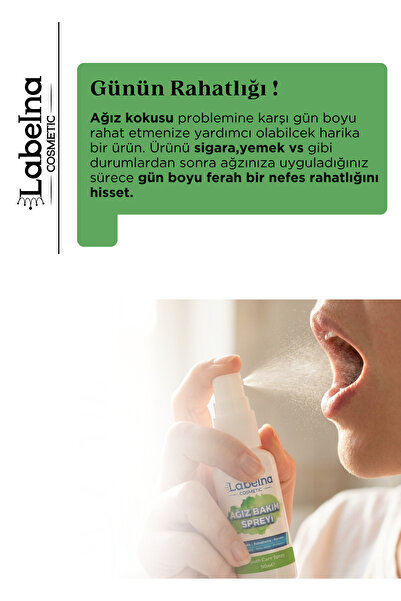 Labelna Cosmetic Ağız Kokusu Önleyici Sprey Ağız Kokusu Giderici Sprey Ağız Spreyi Ağız Kokusu 50 ml