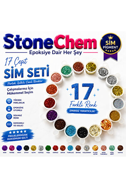 stonechem 17 Çeşit Sim Seti Parlak Işıltılı Çalışmalarınız İçin