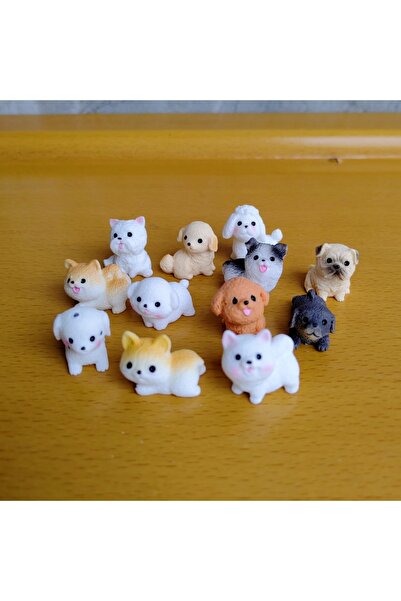 Choice 12pc dog 12pc Cute Mini Cat Small Dog Animal Decoration Resin Craft Mi...