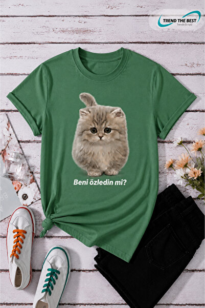TREND THE BEST Trendin En İyisi تي شيرت صيفي مطبوع عليه عبارة Do You Miss Me ...