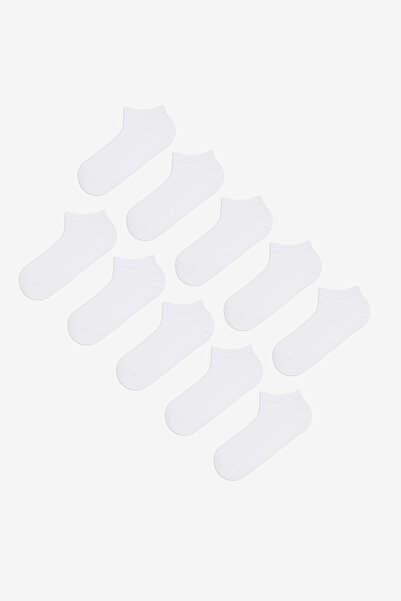 Penti Men's Marsmelov Basic White 10 Pairs Booties Socks