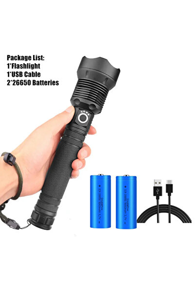 Choice مصباح يدوي X92P70 قوي يعمل ببطارية 26650 مع USB، كشاف XHP70.2 فائق الس...