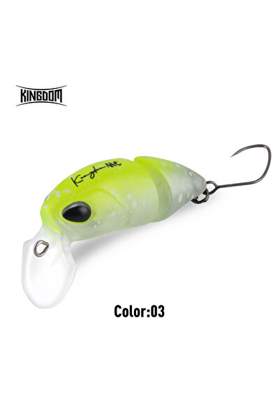 Kingdom 37mm 2.3g color 03 2 Section Minnow Lure 2.3g 37mm Floating S-shaped ...