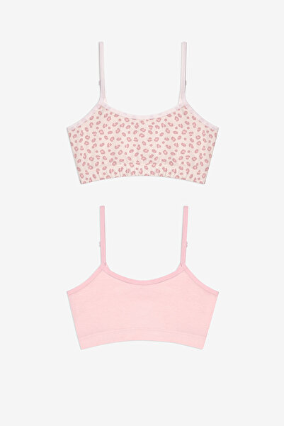 Penti Kız Çocuk Pinky Leopard 2li Çok Renkli Crop Kısa Üst