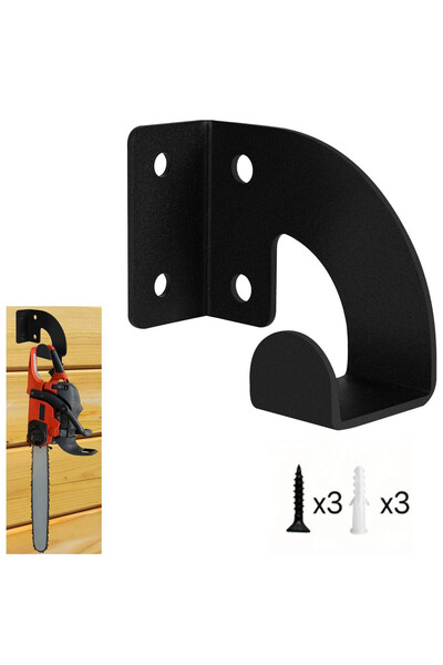 Choice Black Heavy Duty Metal Chainsaw Wall Mount Hanger,Workshop Tool Storag...