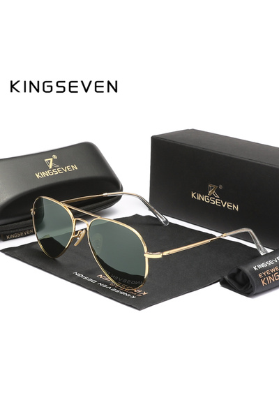 Choice نظارات شمسية Pilot من KINGSEVEN، إطار من سبيكة معدنية، مستقطبة، UV400،...