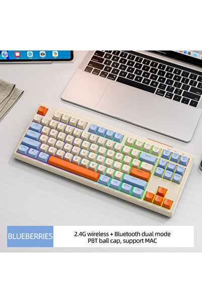 Choice Blueberry M87 Wireless Keyboard Gaming,87keys Dual Mode Bluetooth Keyb...