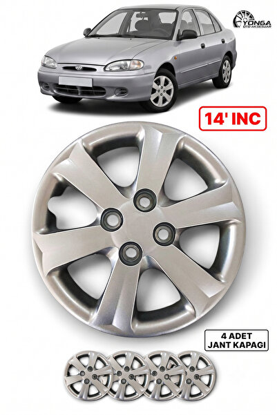 YONGA OTO AKSESUAR HYUNDAİ ACCENT Yumurta Kasa 14 INC Jant Kapağı 4'lü Set Gü...