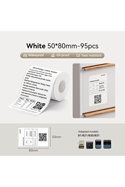 Choice1 White 5080 Niimbot Thermal Label 20-50mm Width Round/White/Color Adhe...