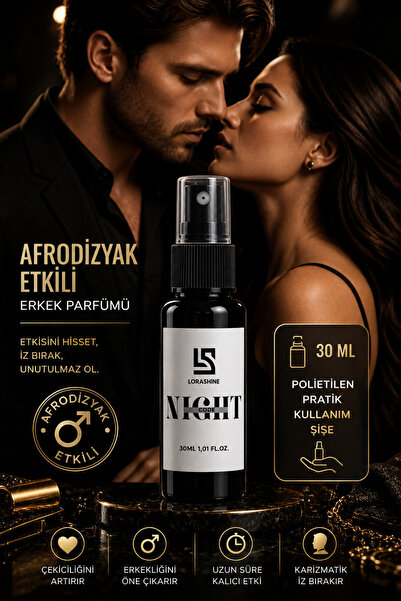 LoraShine Night Code EDP 30 ml Yüksek Afrodizyaklı erkek parfümü – yoğun gece...