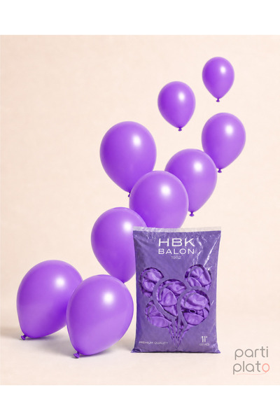 HBK Balon Pastel Purple 11 Inch Latex Balloons Pack of 100 – Party and Decora...