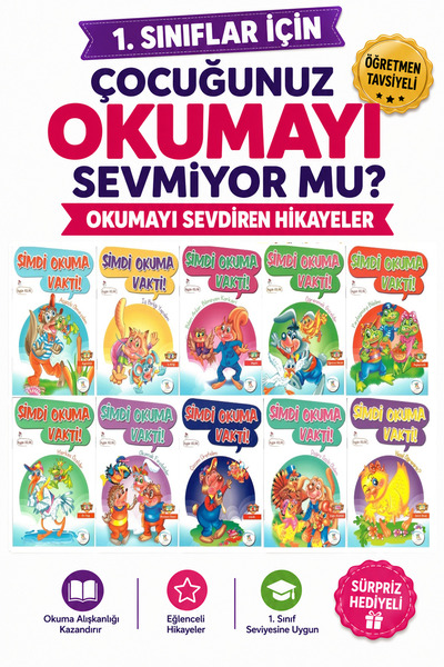 5 Renk Yayınları 1 .Sınıf Okumayı Sevdiren 10 lu Hikaye Seti - 4 (16 sayfa)