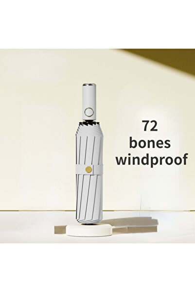 Choice Grey 72 Bone Super Strong Windproof Automatic Folding Men Umbrella Rei...