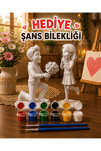 Regislunart Sevgililere Özel Kendin Boya Romantik Çift Biblosu Teklif Konsept...