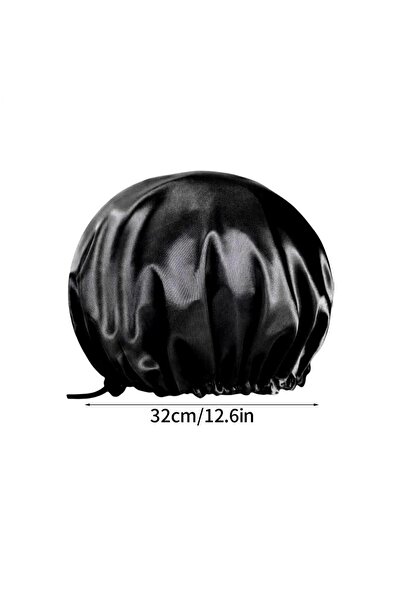 Choice Black Extra Large Adjustable Shower Cap Double Layer Waterproof Design...