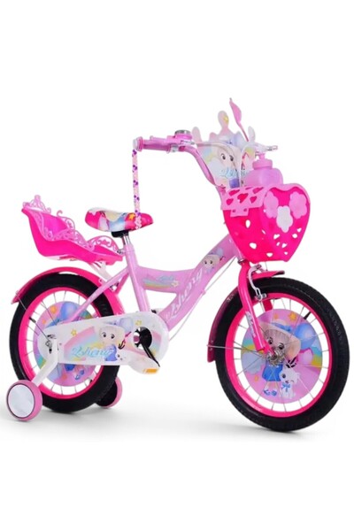 OEM Bicicletă pentru fete cu coș frontal în formă de inimă, șa pentru păpuși ...