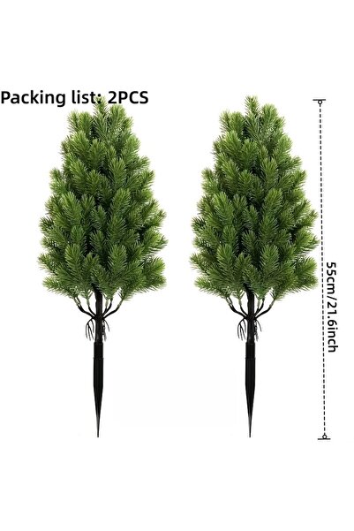 Choice 55CSD 2pcs Artificial Pine Needle Christmas Trees - Realistic Indoor/O...