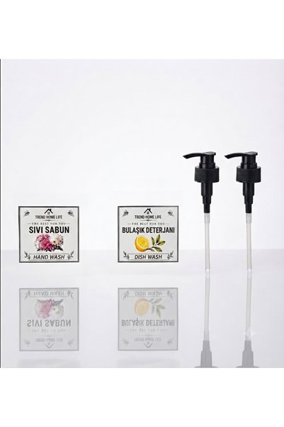 Trend Home Life Sıvı Sabun, Deterjan Pompası ve Etiketleri Sabunluk, Deterjanlık, Sticker, Etiket ölçüsü 7,5x6 cm